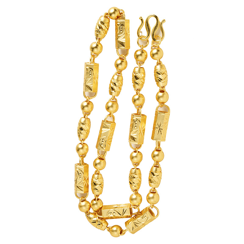 Vietnam arroz dorado de bambú collar de perlas huecas estilo nacional retro estilo alto lujo ligero accesorios Yiwu al por mayor