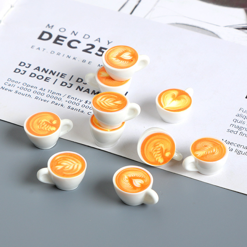 ミニミニチュア食品おもちゃシミュレーション三次元コーヒーカップ樹脂装飾品 diy クリーム接着剤ドールハウス装飾モデル|undefined