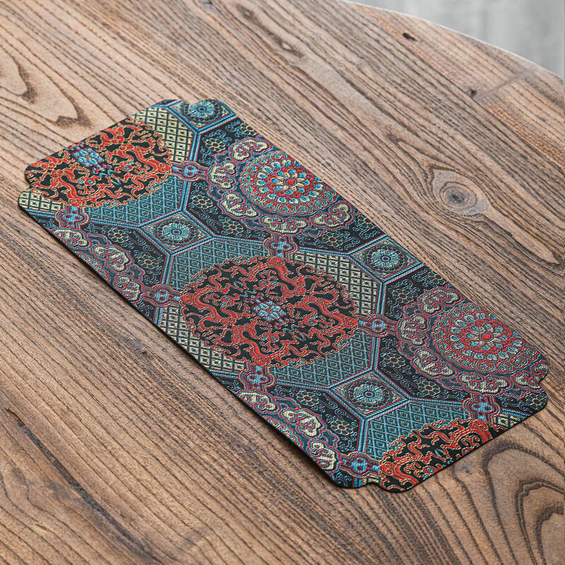Double-Sided Brocade Tea Cloth, Zen-Style Tea Tablecloth, Japanese Tea Ceremony Mat, Small Tea Mat, Cotton and Linen Tea Mat, Tea Tray Mat