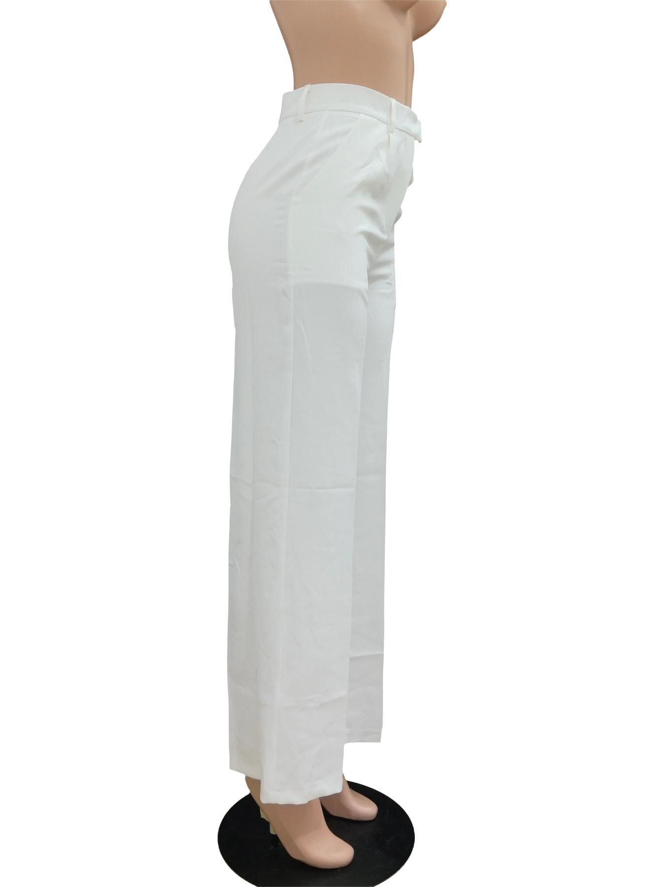 High waisted straight wide leg casual trousers_mkmklike.com