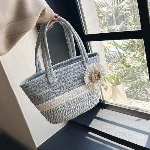 Summer New Fashion Bow Weave Crossbody Bucket Bag for Women, Supports Large Wholesale and Mixed Batch Orders