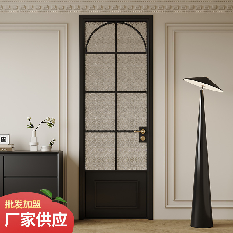 French Retro Bathroom Door Titanium Magnesium Aluminum Alloy Balcony Bedroom Study Bathroom Flat Door New Style