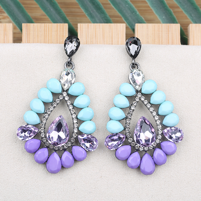 Acrylic crystal earings drop-shaped