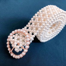 2021珍珠腰链女士装饰连衣裙腰带镂空百搭珍珠腰带时尚高档束腰带