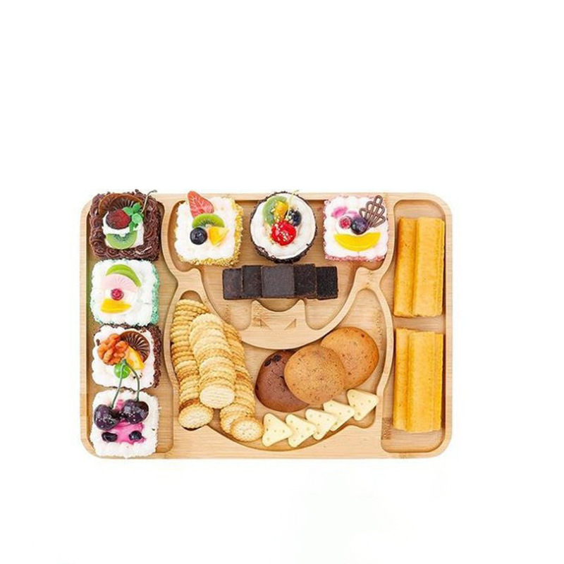 bandeja de bambú creativa de doble cara con dulces de Halloween snack bandeja de nueces de fiesta decoración de platos