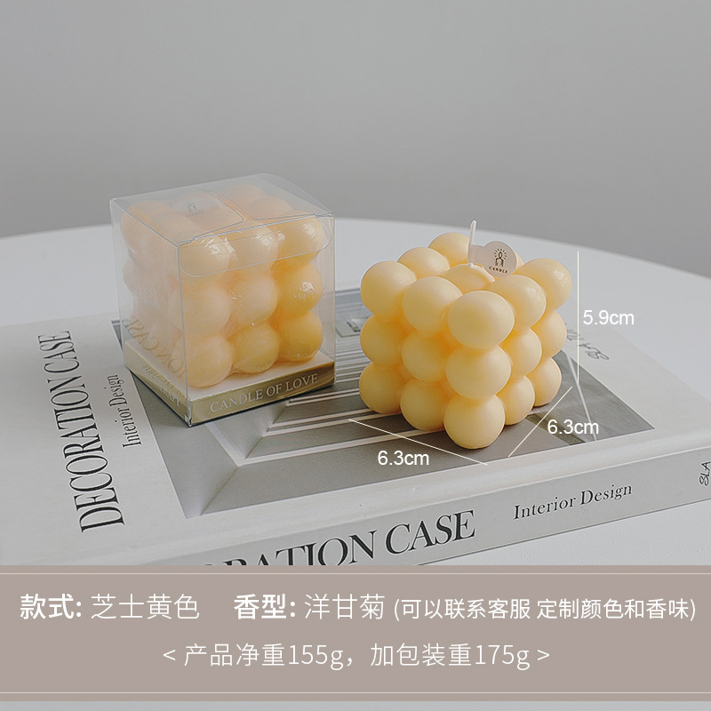 Adornos de fragancias de alta gama, recuerdos creativos, regalos personalizados transfronterizos, velas aromáticas cúbicas hechas a mano