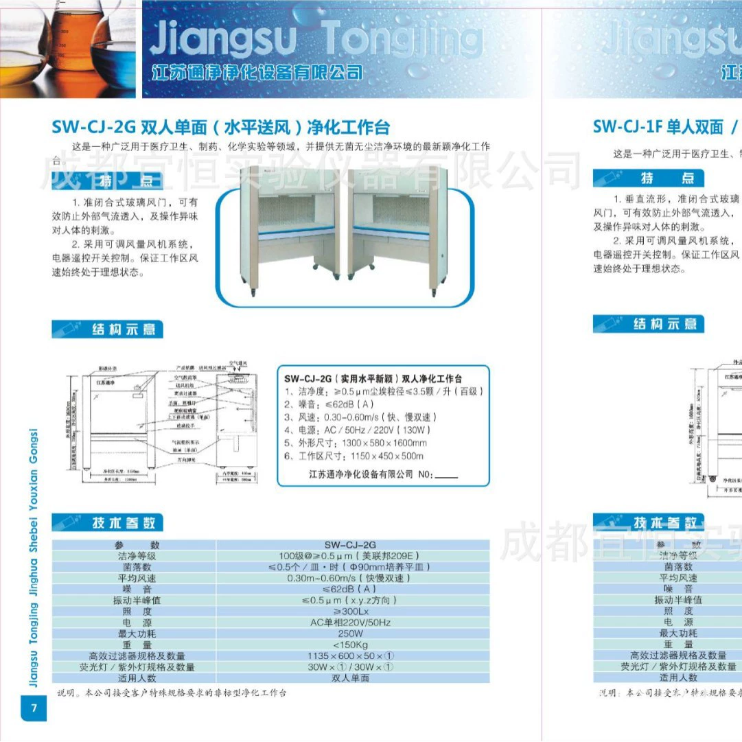 Сычуань Ченду Гуйчжоу оптовая продажа лабораторный ультра-очищающий верстак SW-CJ-1F одиночный двусторонний очищающий стол