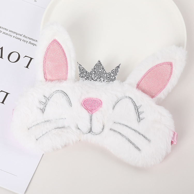 Fábrica al por mayor de felpa máscara de ojo de dibujos animados de santa claus alce sombreado máscara de ojo zorro animal bolsa de hielo transpirable