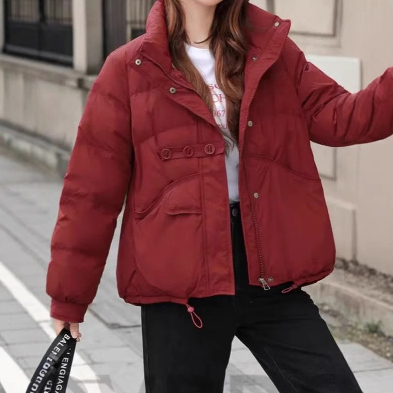 24 invierno Puyuan Shake lo mismo Mellard chaqueta de plumón ligera corta de collar vertical invierno 20
