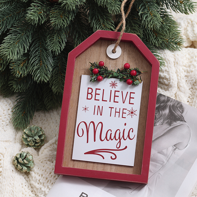 Puerta de madera de Navidad colgante de estilo retro americano colgante de pared puerta de cafeteria colgante de ventana de Navidad escena de disparo de props