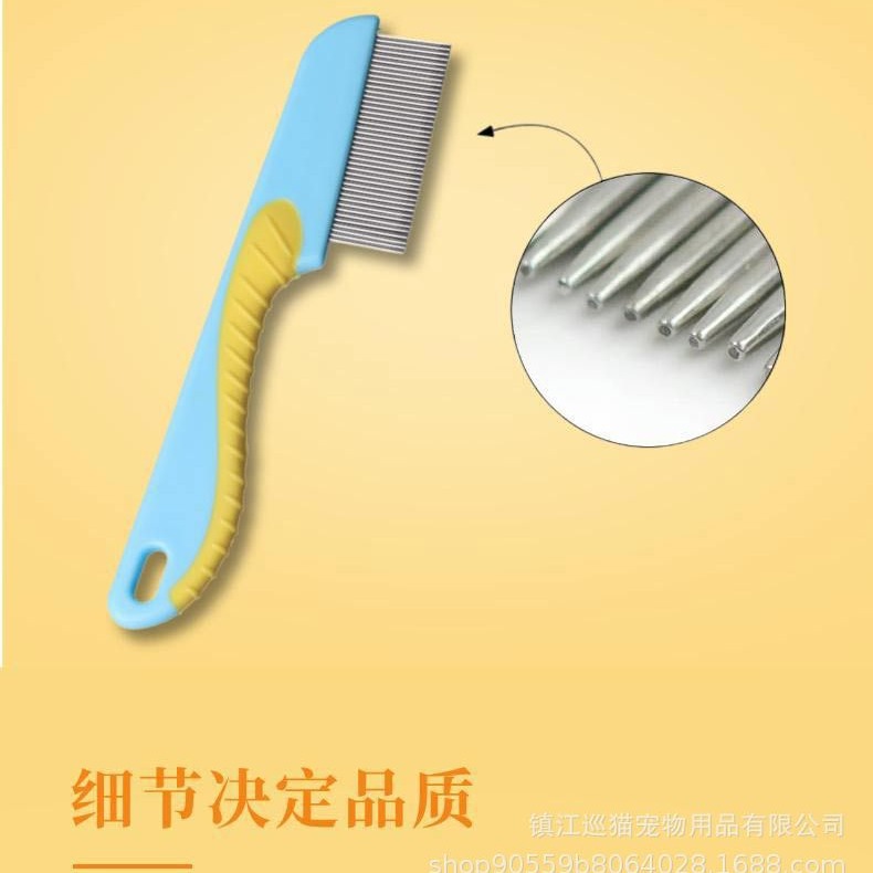 Pein de acero inoxidable para perros y gatos para pulgas, pein de rejilla para perros y gatos, pein de piojos, pein de nudos abiertos, pein de hipocampo de belleza