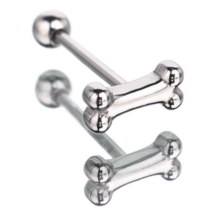 316L three-dimensional bone dog tongue nail titanium steel cute cute hot girl niche stainless steel piercing jewelry tongue ring cross-border