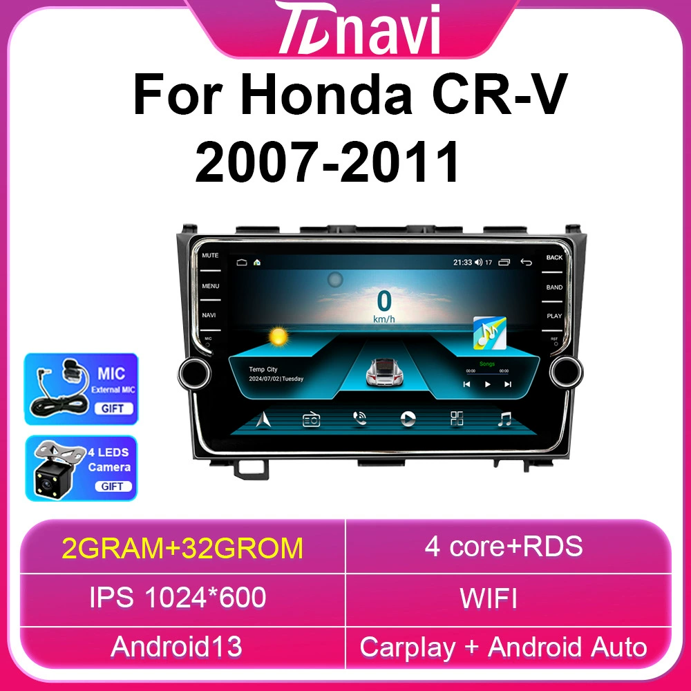 Средней приграничный набор для Honda CRV 2007-2011 Android экран большой размерKnob-машина CarPlay навигация