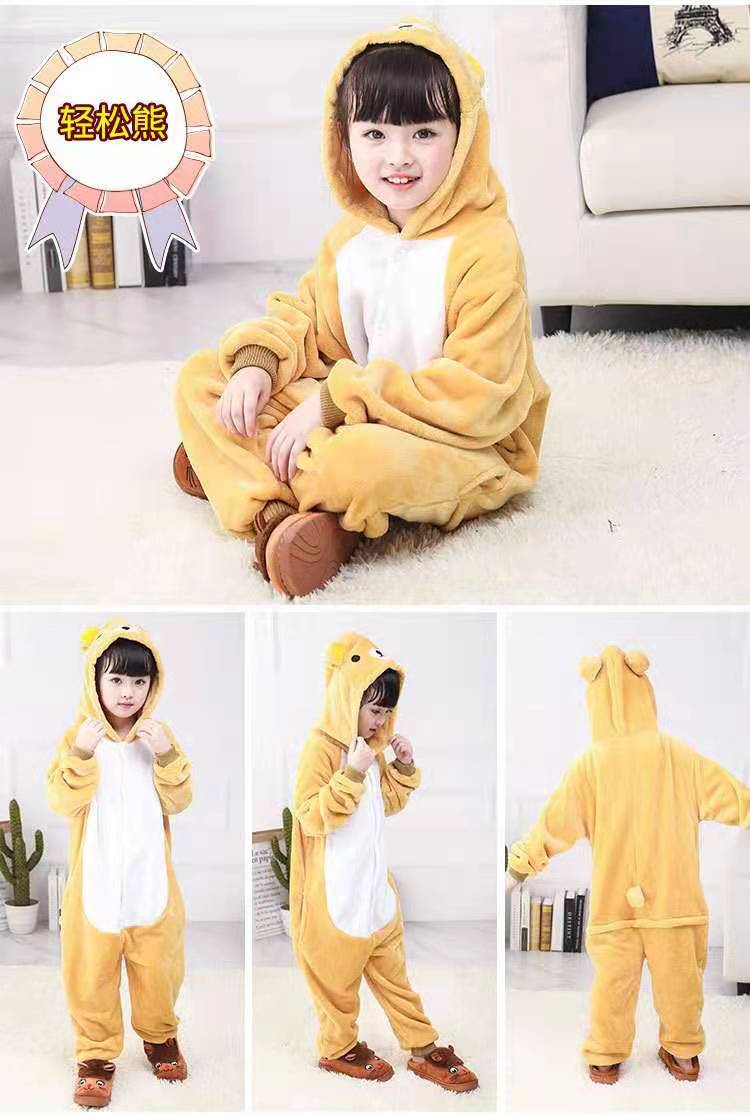 Lote directo de fábrica de coral de lana de los niños pijamas de una sola pieza de primavera y otoño de dibujos animados animal Niña bebé franela desgaste exterior de los niños