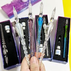 Creative Star Glass Pen Set, Internet Celebrity Crystal Signature Pen, Student Use Water Glass Ink Pen, Stationery