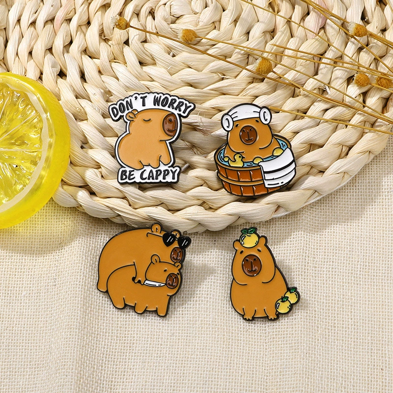 Creative cartoon badge, metal backpack, bag accessory