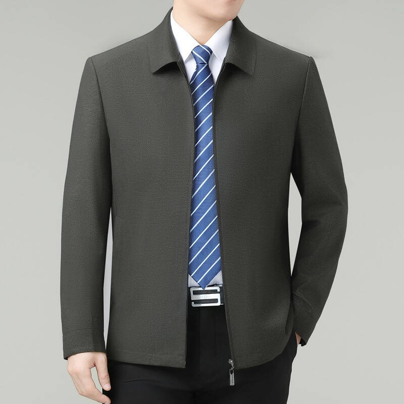 Spring and Autumn Wool Jacket for Men, Middle-Aged and Elderly, Dad-Style, Versatile Lapel Coat, Wrinkle-Free Casual Woolen Men's Top Spring and Autumn Wool Jacket for Men, Middle-Aged and Elderly, Dad-Style, Versatile Lapel Coat, Wrinkle-Free Casual Woolen Men's Top