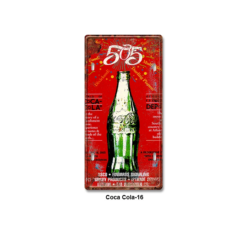 Ретро табличка (Coca Cola) 15×30 см, железная настенная декорация для бара и дома