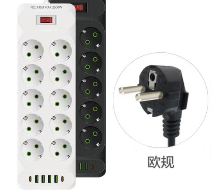 Enchufe EUROPE F35U salida USB de carga EUROPE TYPE-C enchufe Amazon EUROPE suministro de línea