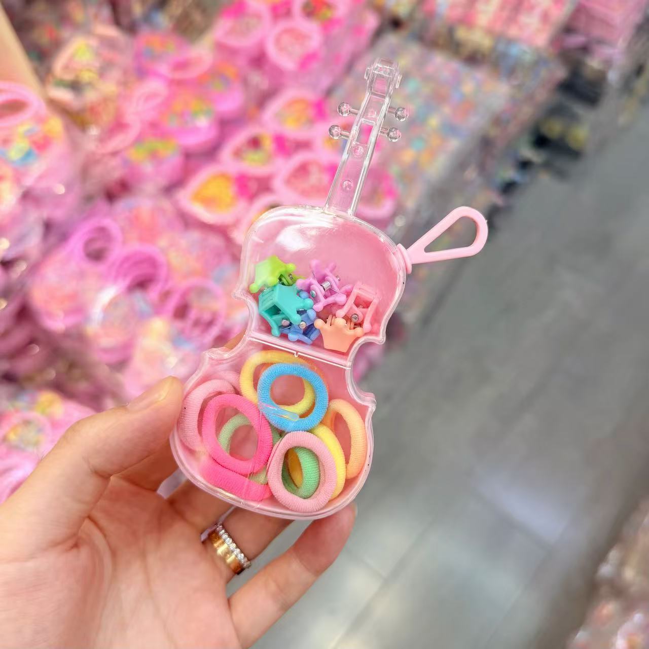 Mini cabeza de princesa en caja, clip de agarre pequeño, clip de flequillo, horquilla rota en la frente, banda elástica para niños, no daña el cabello, anillo del pulgar al por mayor image 12