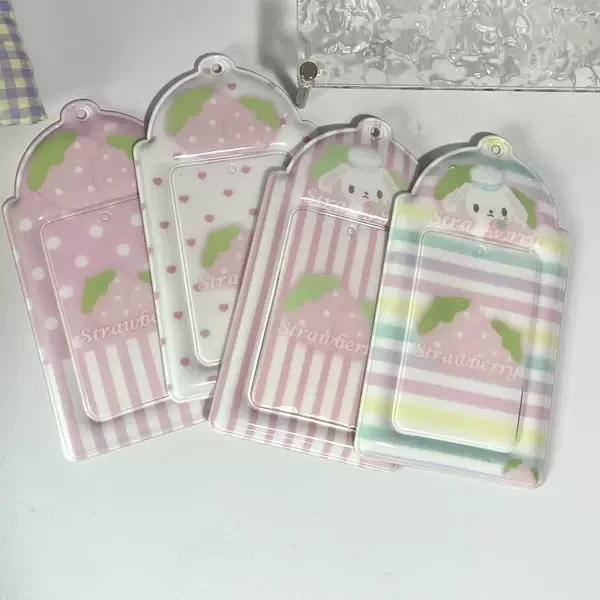 Wholesale supply of external network wind sweet rabbit 3 inch card holder photo card pendant key ring card holder