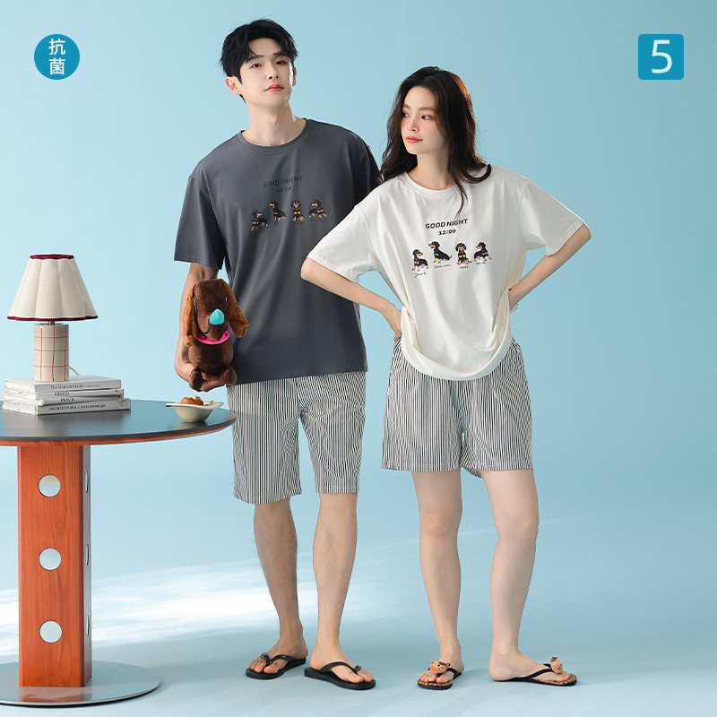 [Super Soft] Class A Modal Casual Wearable Outerwear Summer Cool Cotton Short-Sleeve Pajamas for Women and Couples, Men's Set