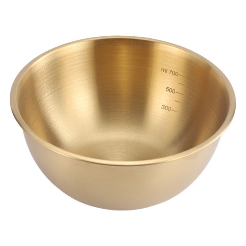 Korean-Style 304 Stainless Steel Cold Noodle Bowl with Scale, Fruit Salad Bowl, Commercial Cooking Bowl, Kneading Dough Bowl