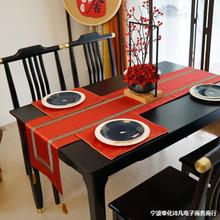 批发桌旗新中式红色现代简约轻奢茶桌餐桌茶几布艺电视柜结婚桌布