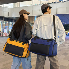 新しい大容量の旅行バッグ、乾湿分離、ファッショナブルなフィットネスバッグ、出張用のシンプルなクロスボディバッグ、ロゴを印刷できます