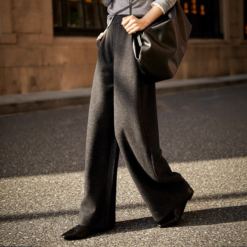 Meina's Personal Collection | Deep Winter Treasure Casual Pants, Highly Warm, Fluffy and Straight, 2025 New Warm Fleece Wide-Leg Pants for Women