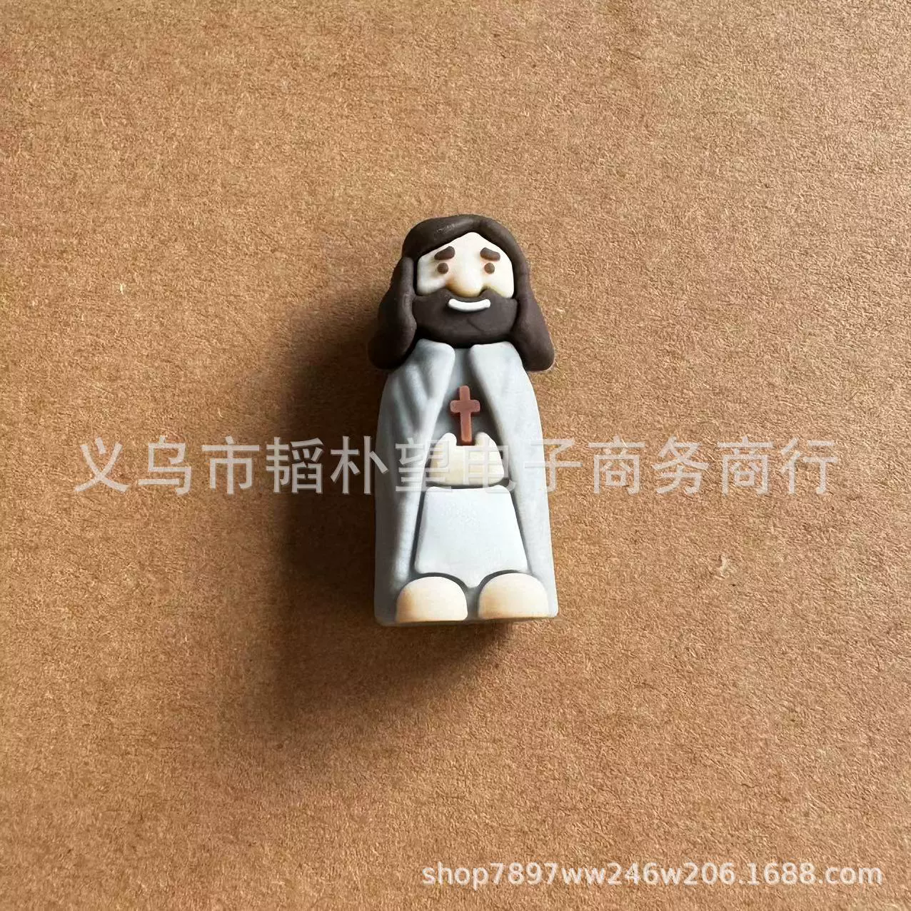 Mini Jesus Figurine PVC, 3D Easter Religious Decoration, Multi-Color Small Statue