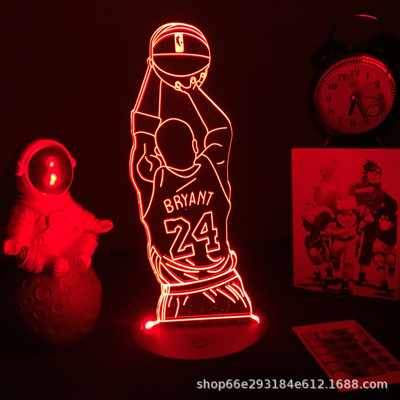Cross-border explosions Kobe Cro football basketball sports LED night light creative remote control induction color changing 3D table lamp Cross-border explosions Kobe Cro football basketball sports LED night light creative remote control induction color changing 3D table lamp