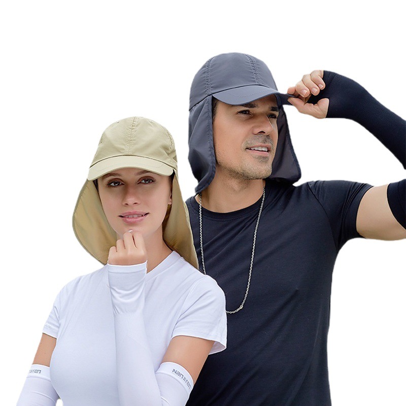 Outdoor Hat with Neck Protection, Waterproof Quick-Dry Baseball Cap, Sports Cap Suitable for Adventure and Summer Fishing