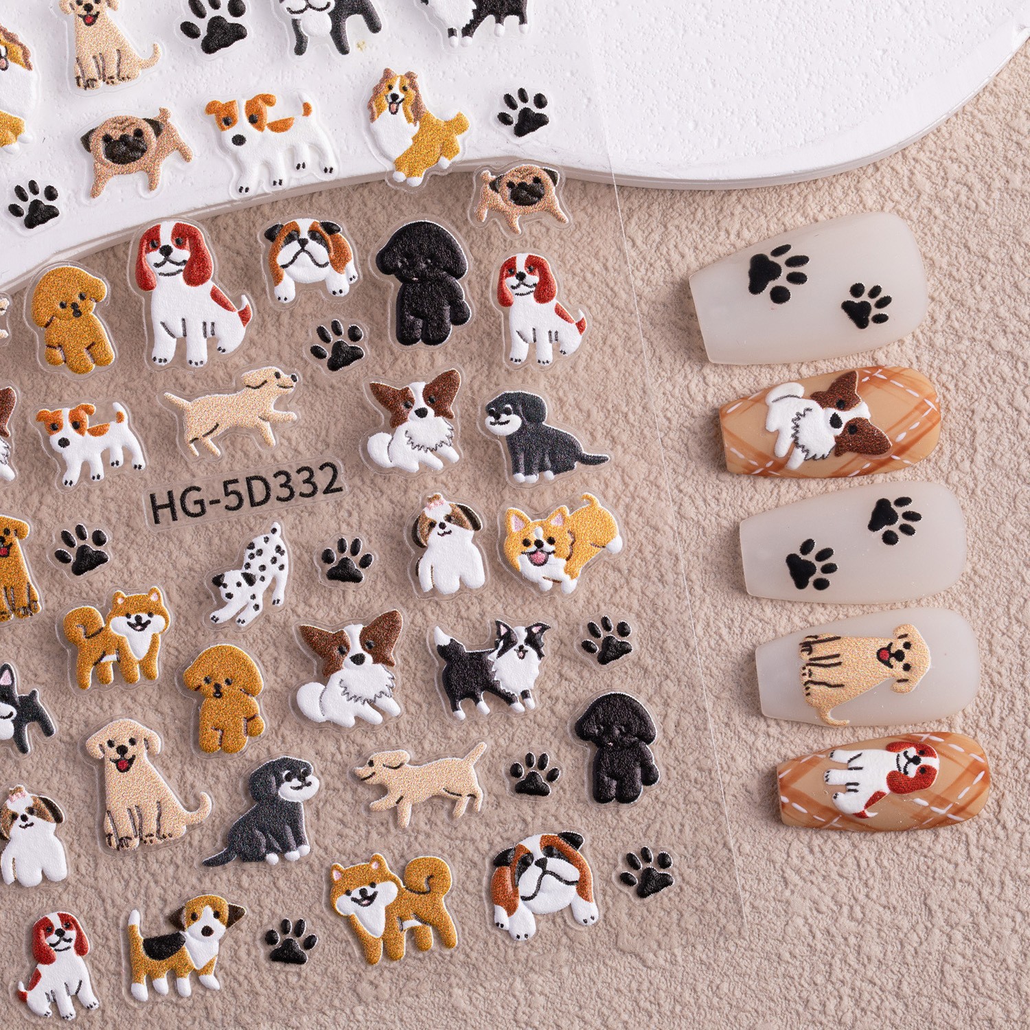 11g Weight Nail Decals  Classification of Nail Art Accessories Nail Patches Nail Supplies PET, tpu Material Animal, Cartoon Pattern Cute Style Cute Animal Cartoon PET Tpu Nail Patches 4