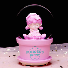 盆栽精灵水晶球梦幻小精灵发光飘雪八音盒创意树脂小摆件生日礼物