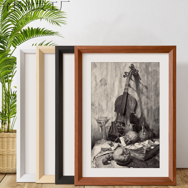 A4 Photo Frame Wooden Wall Hanging A3 Paper Picture Frame 4K 8K Empty Frame Children's Sketch Oil Painting Mounting 12inch Photo Frame