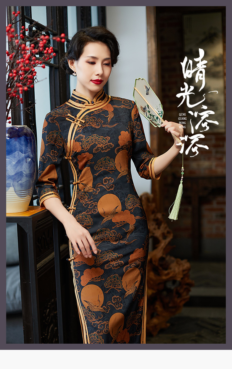 チャイナドレス ロング ワンピース 大きいサイズ 民族風 復古 写真撮影61 レディース服