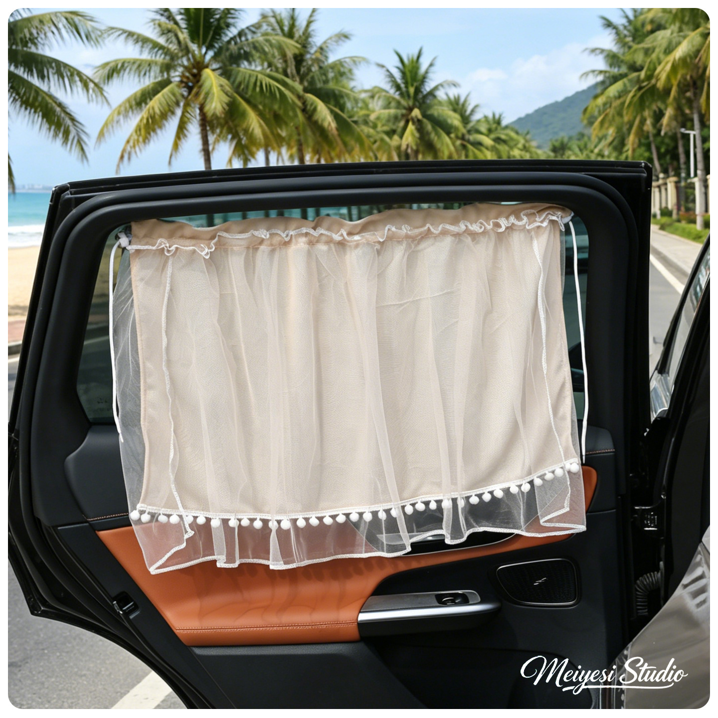 Cortina de automóvil de seda de hielo cortina de protección solar cortina de protección solar para ventana lateral para automóviles de bebés tipo ventura cortina de protección solar cortina de protección solar aislamiento térmico