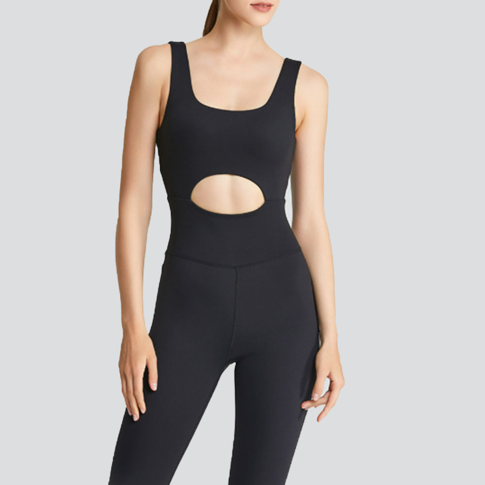 Europa y los Estados Unidos un nuevo monótono en una sola pieza, conjunto de acondicionamiento corporal, mujer hueco, ropa de yoga de baile de pilates