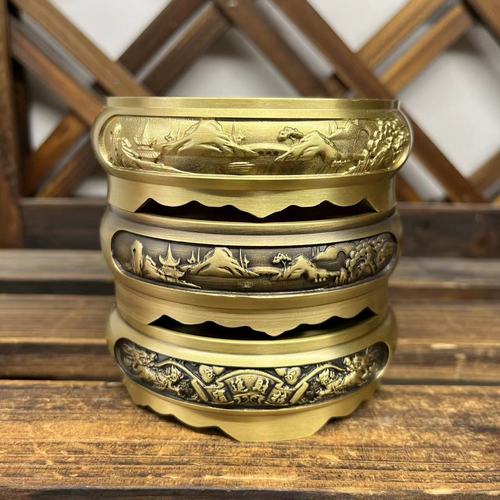Copper base, brass landscape base, pure copper, all copper, can be matched with Baifu cylinder, brass rice cylinder, cornucopia ornaments