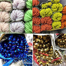 水晶散珠 扁珠车轮珠4/6/8/10mm算盘珠帘水晶玉色磁色  整串批发