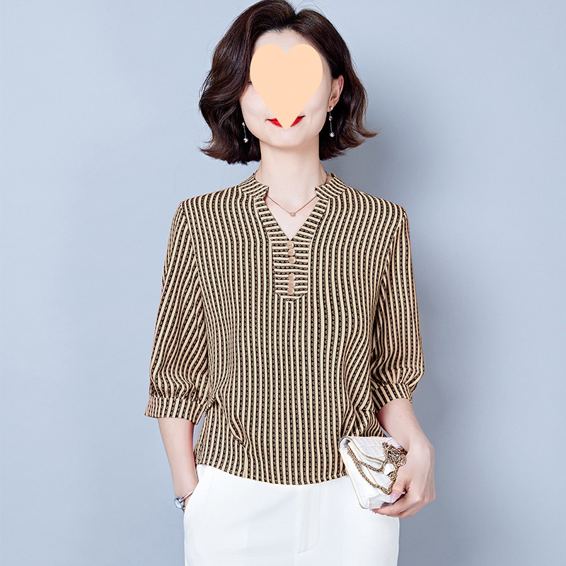 高档真丝小衫女2025夏季新款七分袖衬衣气质百搭遮肚子桑蚕丝上衣|undefined