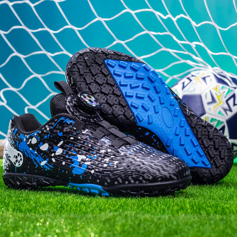 ShoeGlobe, scarpe sportive da ginnastica per la scuola elementare, con bottoni rotanti transfrontalieri, per bambini, con tacchetti da calcio_voghion.com