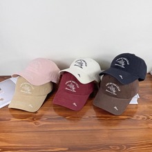 新款春款四季棒球帽子女ins花朵刺绣遮阳软顶百搭纯棉鸭舌帽韩版