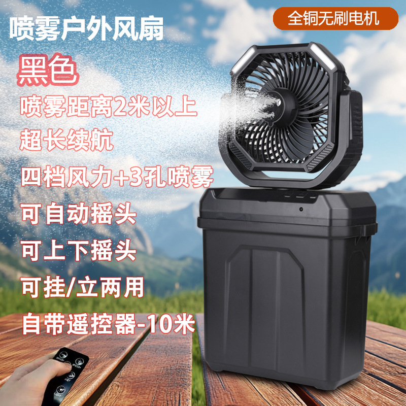 Nuevos productos transfronterizos ventilador al aire libre tienda de campaña ventilador usb portátil gran carga eólica ventilador de campamento iluminación