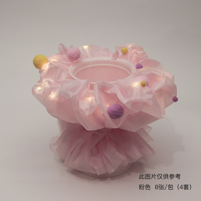 Huaxi Navidad Casa de dulces de pelo papel de embalaje de algodón leche forrado DIY ramo de regalos materiales de embalaje