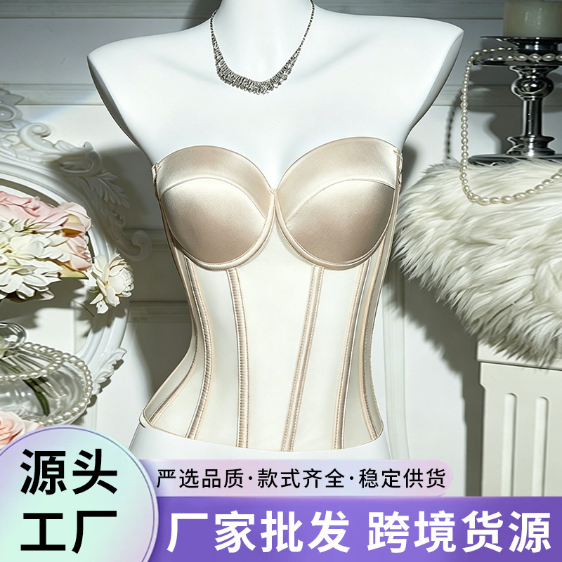 Customized Cross-Border French Retro Fishbone Corset, European and American Hot Girl Style Mesh Patchwork Push-Up Shapewear Outerwear Vest Customized Cross-Border French Retro Fishbone Corset, European and American Hot Girl Style Mesh Patchwork Push-Up Shapewear Outerwear Vest