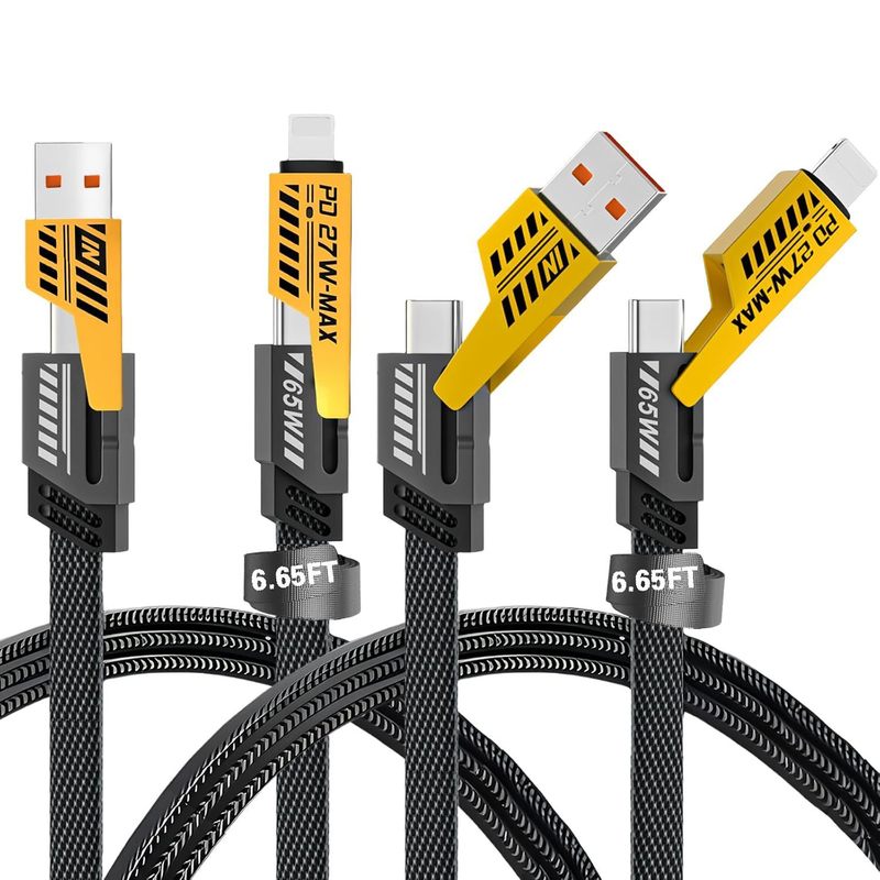 メカデータケーブルフォーインワン超高速充電ツーインワンPD27W充電デュアルType-c65W高速充電ケーブル卸売|undefined