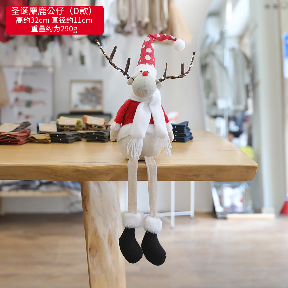 Transfronterizo luminoso Rudolf adornos de Navidad estilo europeo simple muñeca de tela Santa Claus/muñeco de nieve