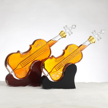 创意设计小提琴造型洋酒瓶泡酒瓶晶白料玻璃酒瓶工艺摆件葡萄酒瓶